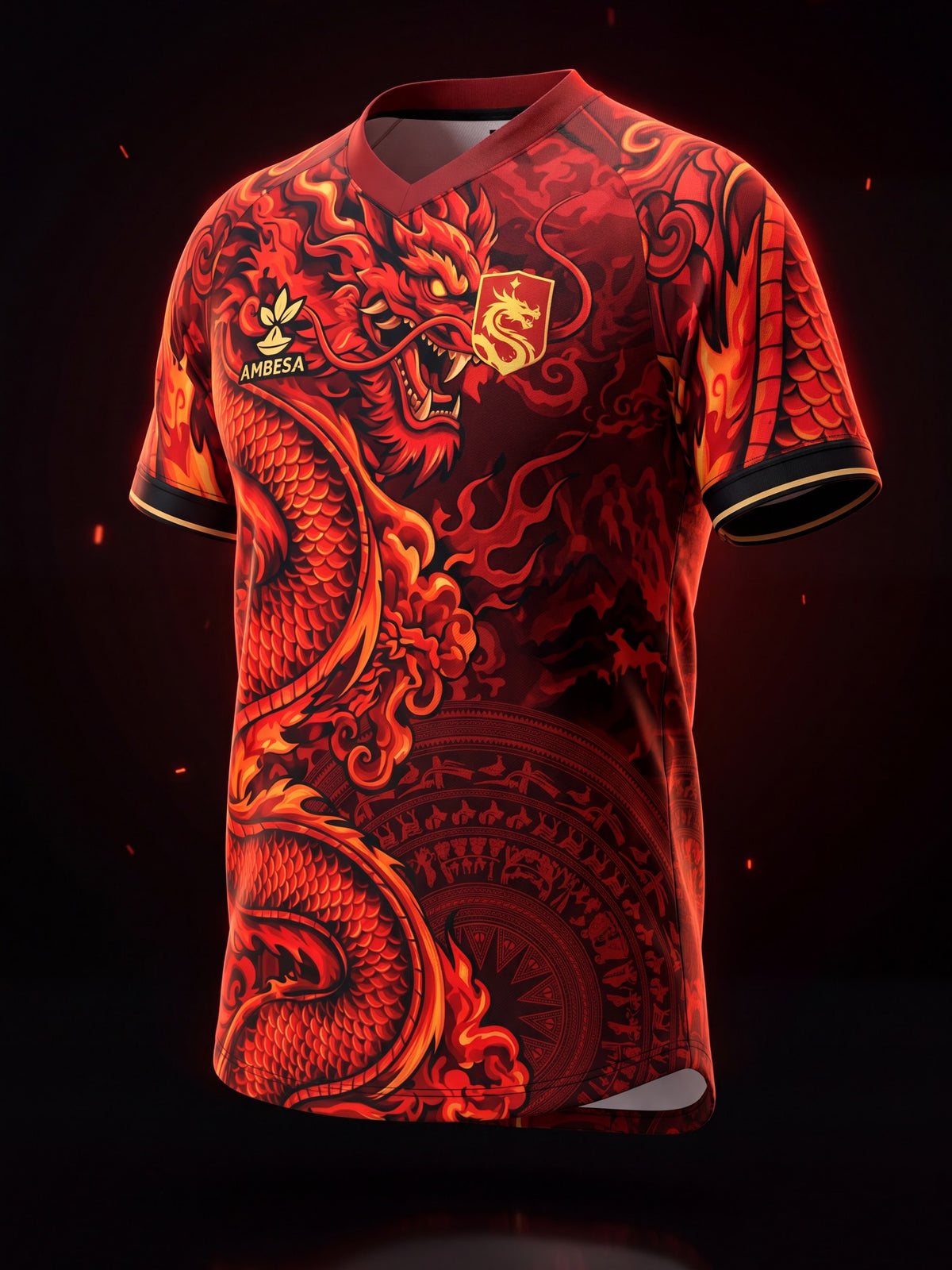 Vietnam Red Dragon jersey, three quarter view