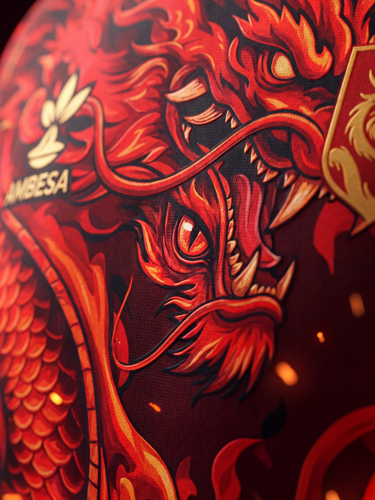 Vietnam Red Dragon jersey, fire dragon up close